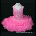 Flower Girl Dress with Halter Cyrtals Bodice, Toddler Girl Pageant Dress